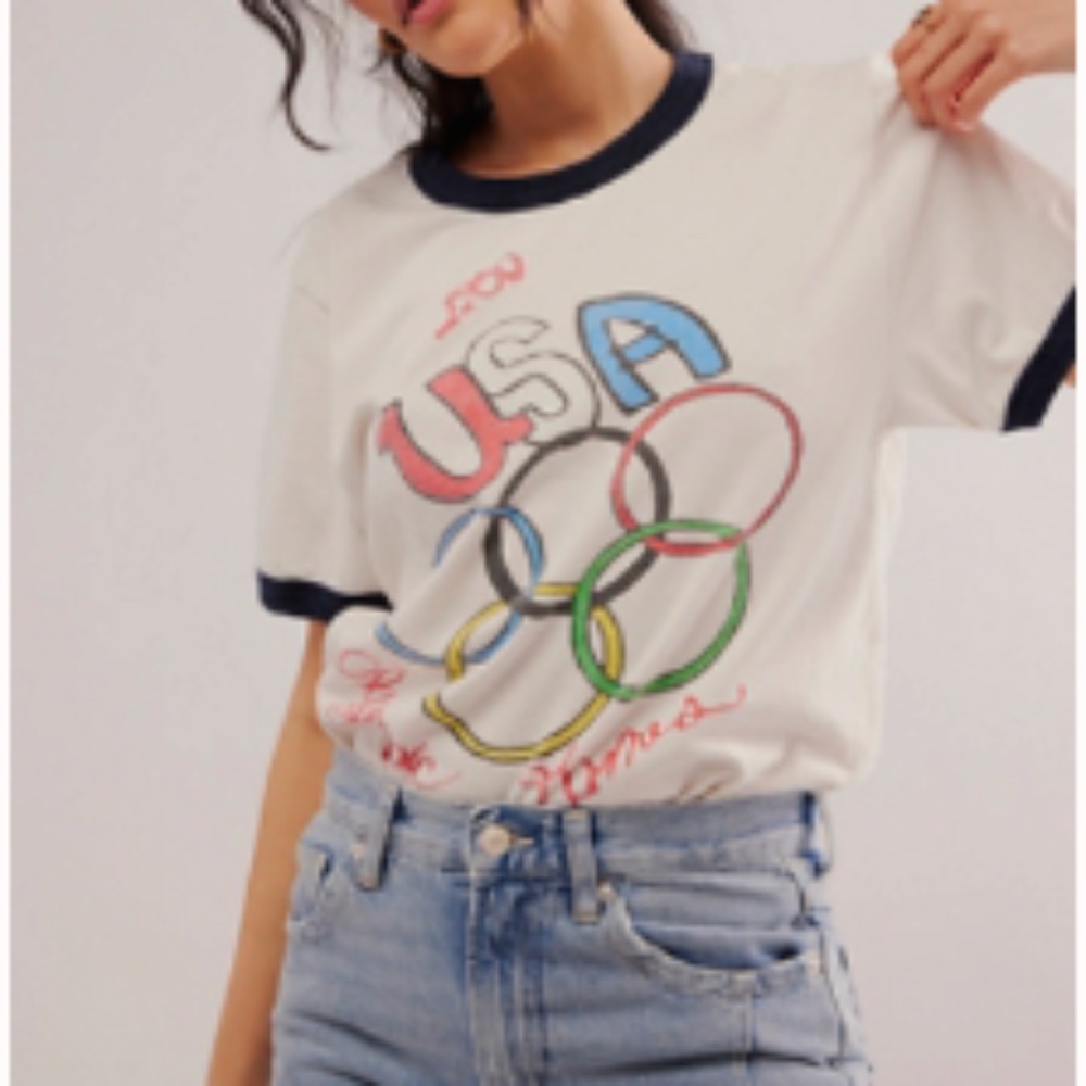 Free People, The; Bureau USA Ringer Tee, Size Small